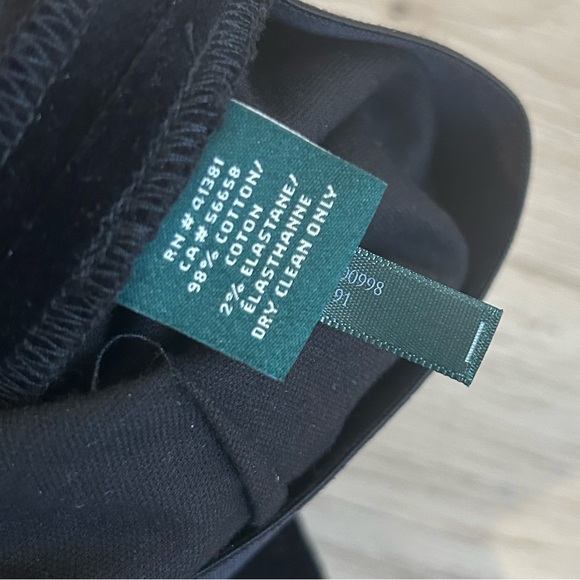 Lauren Ralph Lauren Womens Pants Sz 12 Black Velvet Pull On Side Zip Stretch - Picture 6 of 10